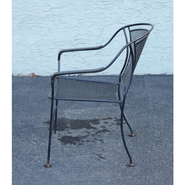 Vintage Set of Four Wrought Iron Patio Dining Chairs For Sale - Image 11 of 12