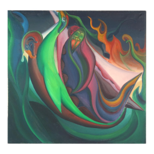 Original Surrealist “Before the Dreamtime” Figurative in Oil Paint by Harald Dry Schmidt