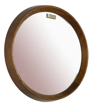 Crystal Glass and Oakwood Mirror, 1960s