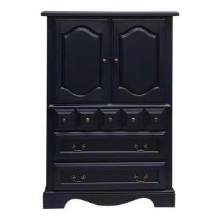 Traditional Style Navy Armoire Wardrobe For Sale