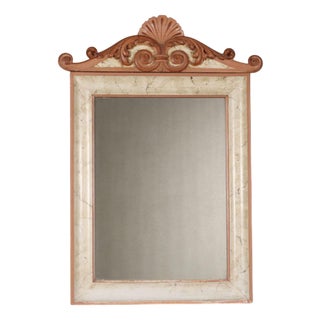 Vintage Lacquered Wood Mirror For Sale