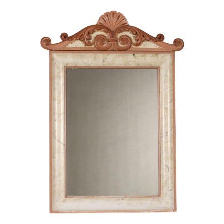 Vintage Lacquered Wood Mirror For Sale