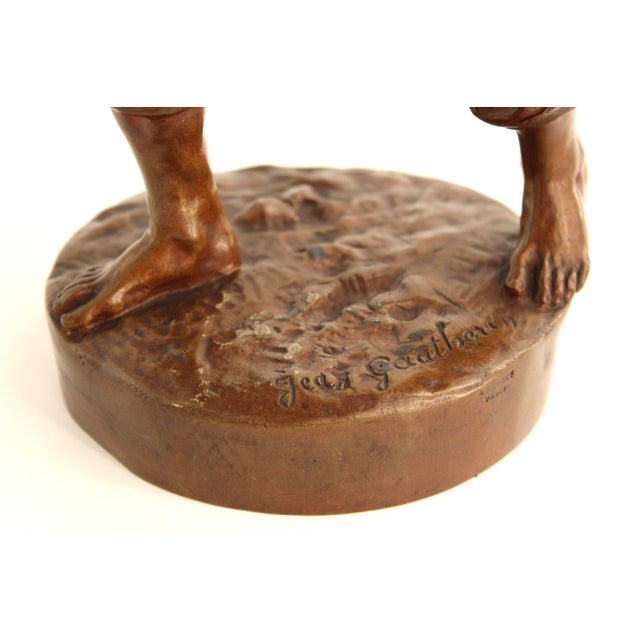Antique French Bronze Sculpture, the Sower by Jean Gautherin, 13.25" Tall For Sale - Image 4 of 8