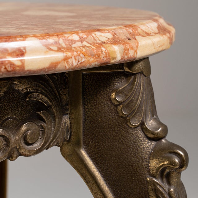 French 1900-1909 France Deep Ebony Black Marble-Top Gueridon Table For Sale - Image 3 of 11