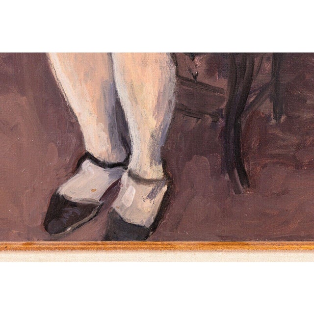 Raphael Soyer Seated Girl Signed Vintage Modern Figurative Original Oil Painting For Sale In Detroit - Image 6 of 11