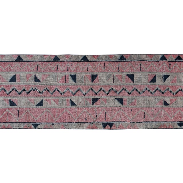 1960s 1960s Vintage Faded Herki Runner Rug 3'1'' X 9'8'' For Sale - Image 5 of 10