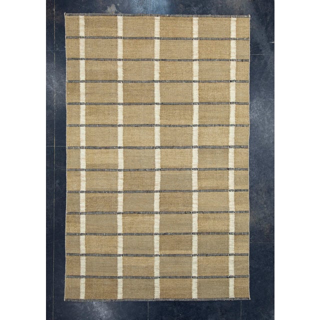 Brown Scandinavian Kilim 5'9" x 9'1" #17659 For Sale - Image 8 of 8