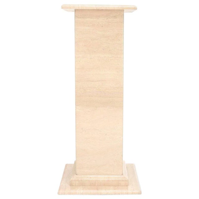 Square Light Pink Marble Pedestal For Sale - Image 10 of 10