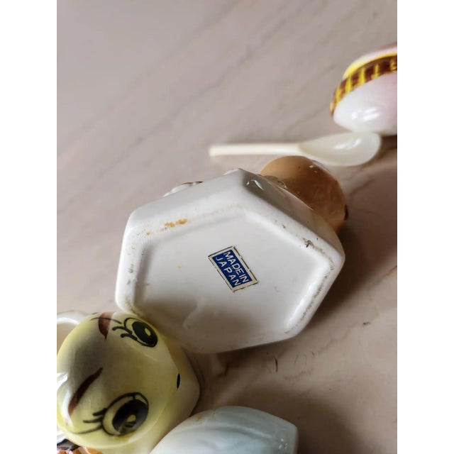 1950s Bumble Bee Honey Pots Hand Painted Condiment Server - 4 pcs For Sale In San Diego - Image 6 of 9