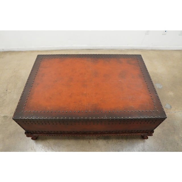 1980s 1980s Attributed to Ralph Lauren Dalton Leather Clad Cocktail Coffee Table For Sale - Image 5 of 10