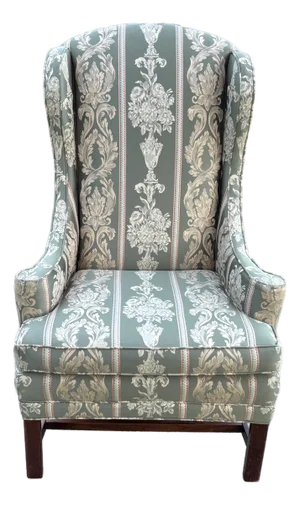 1950s Neoclassical Upholstered Wingback Chair