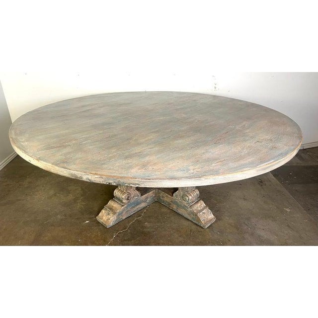 Monumental Neoclassical Style Painted Dining Table For Sale In Los Angeles - Image 6 of 14