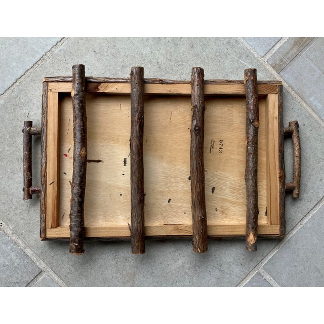 Circa 1980 Adirondack-Style Branch & Twig Checkerboard Design Folk Art Tray by Forest Time Products For Sale - Image 10 of 12