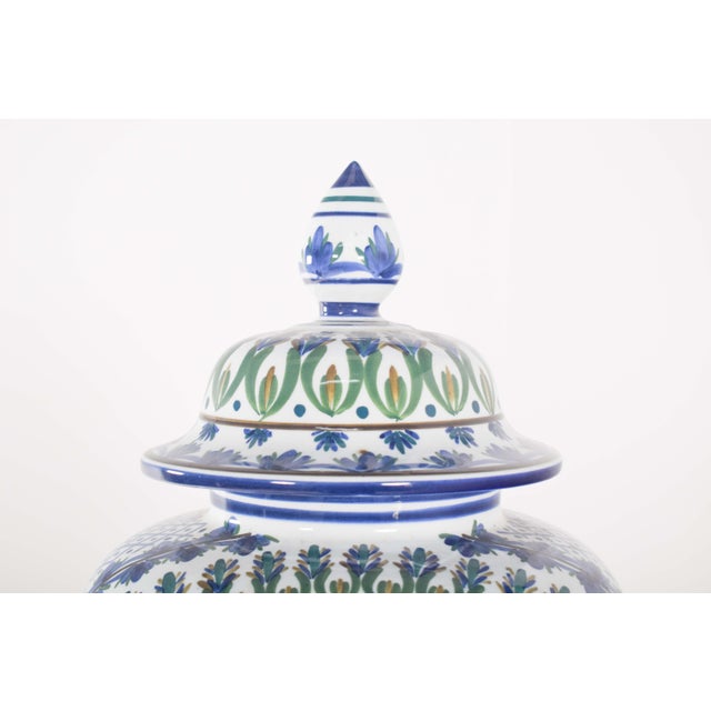 Blue Vase with Lid in Alfe Porcelain, Portugal, 1950s For Sale - Image 8 of 10