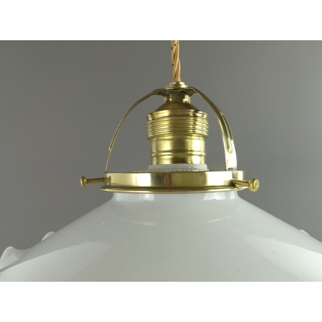 French Ceiling Lamp with Brass Ceiling Rosette For Sale - Image 4 of 9