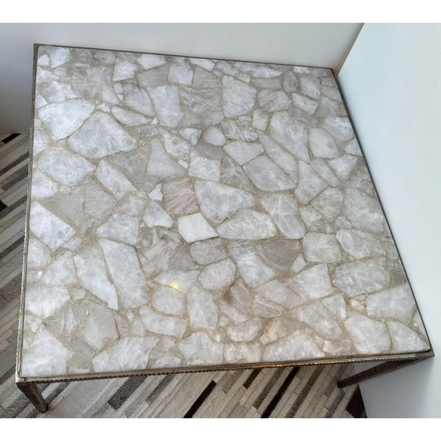 Contemporary Organic Modern Quartz Coffee Table For Sale - Image 3 of 6
