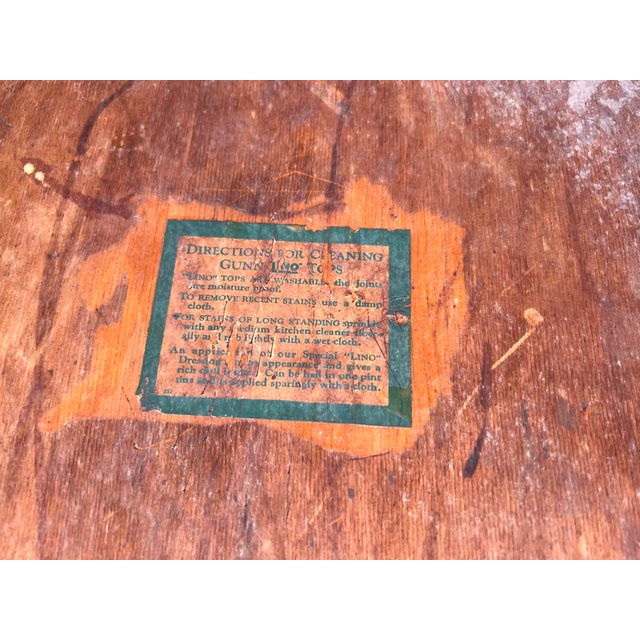 1930s Antique Mahogany Writing Table Desk With “Lino” Top by the Gunn