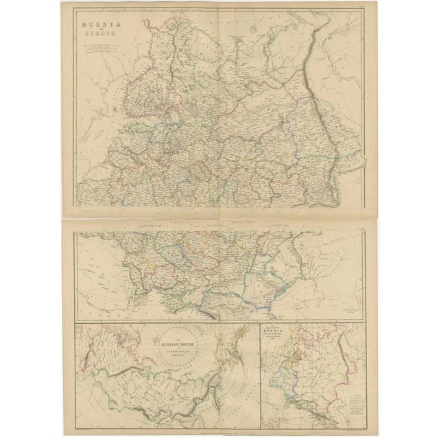 Mid 19th Century Set of 2 Antique Maps of Russia in Europe by W. G. Blackie, 1859, Set of 2 For Sale - Image 5 of 6