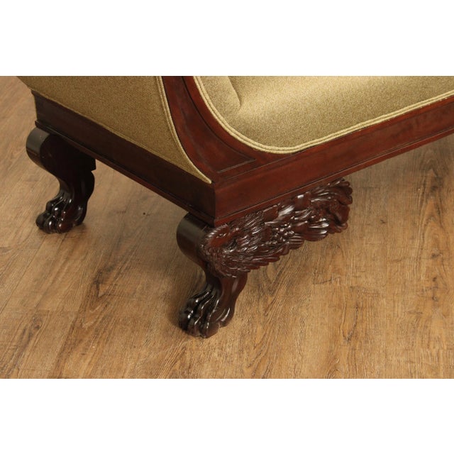 Mid 19th Century Antique American Empire Carved Mahogany Sofa For Sale - Image 5 of 12