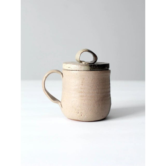 Late 20th Century Vintage Studio Pottery Mug With Lid For Sale - Image 5 of 12