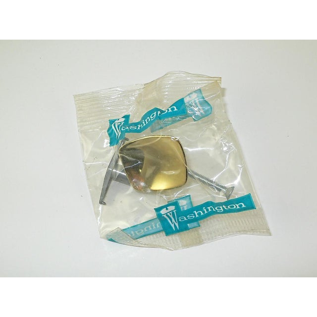 1960s 1960's Vintage Mid-Century Brass Cabinet Knobs Nos Nib - a Pair For Sale - Image 5 of 5