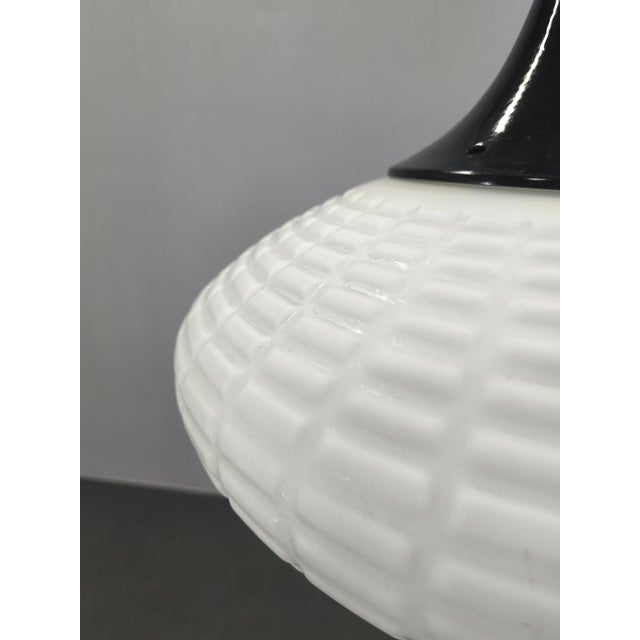 Metal Adjustable Czech Pendant Light in Opaline Glass, 1970s For Sale - Image 7 of 12