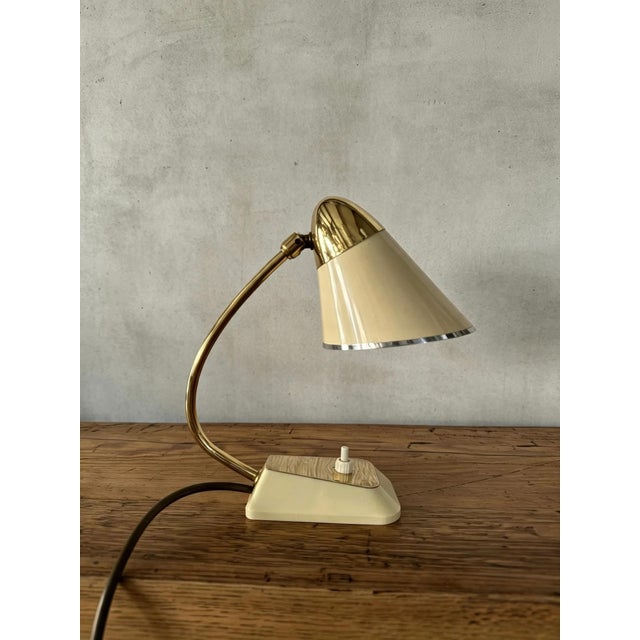 1960s Vintage German Table Lamp in Brass, 1960s For Sale - Image 5 of 11