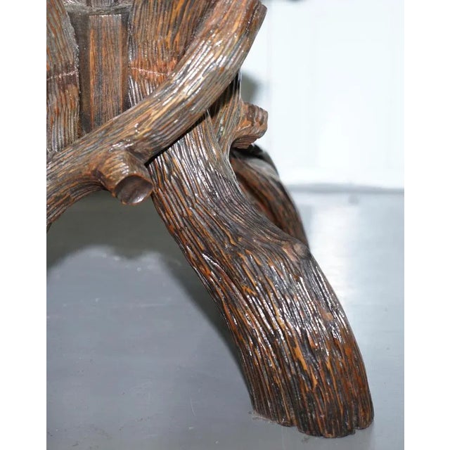 Black Forest Side Table with Glass Top & Wood Carvings of Leaves & Grapes For Sale - Image 11 of 15