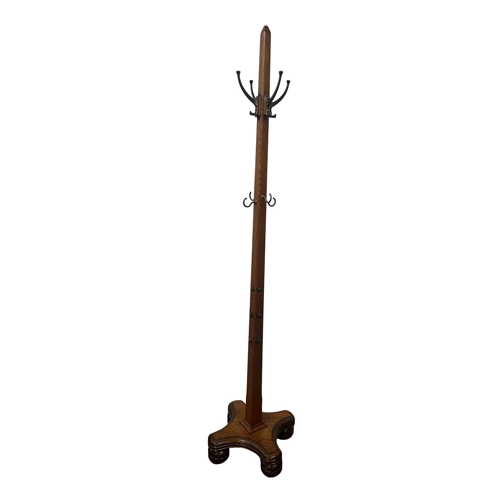 Antique Mission Oak 1800's Coat Rack Coat Tree | Chairish
