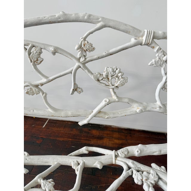 Victorian Cast Iron Rustic Oak Vine & Serpent Bench, James Haywood C. 1860 For Sale - Image 10 of 11