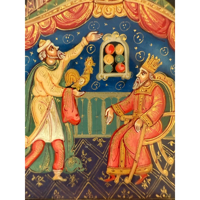 Mid 20th Century Vintage Hand Painted Lacquer Box For Sale - Image 5 of 10