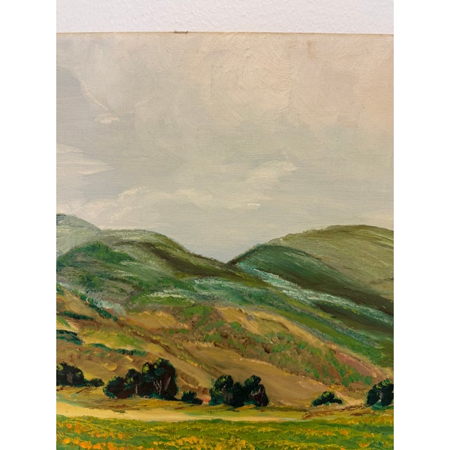 1970s Vintage Landscape Painting With Patina For Sale In Seattle - Image 6 of 9