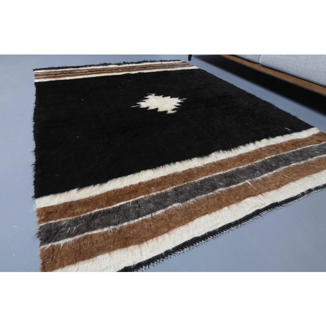Brown Vintage Turkish Hand-Knotted Wool Cotton Brown Kilim Area Rug For Sale - Image 8 of 11
