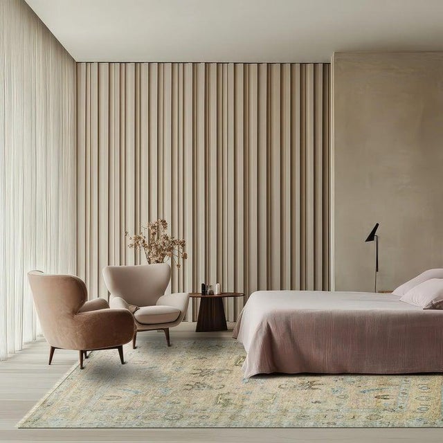 9x12 Ivory Hand-Knotted Wool Faded Serenity Classic Traditional Carpet Rug For Sale - Image 10 of 15