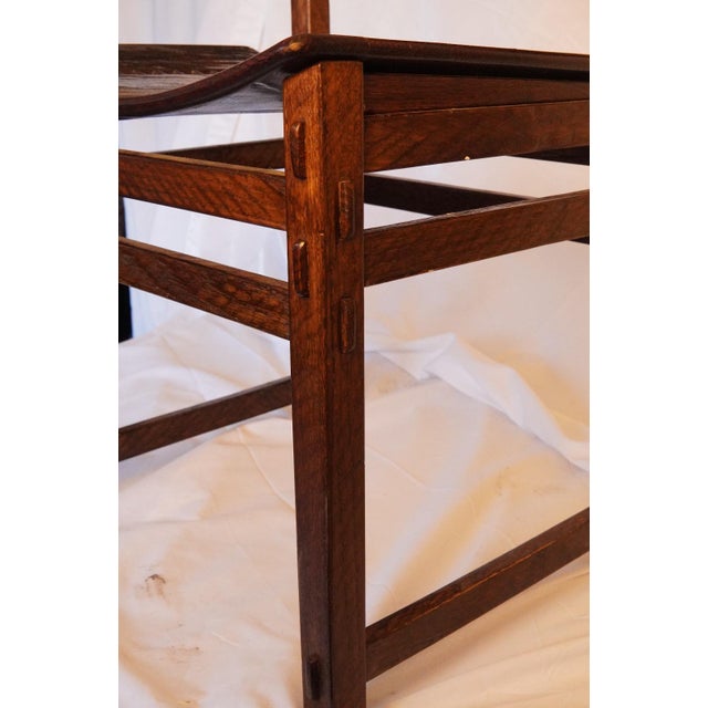 1960s Early Oak Dining Table with Diamond-Carved Chairs by Giuseppe Rivadossi, 1979, Set of 5 For Sale - Image 5 of 9