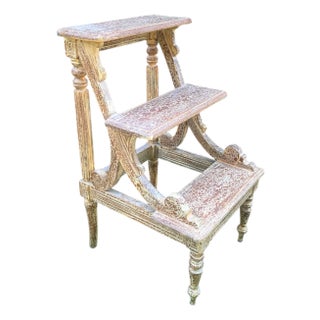Antique Library Steps or Three-Tiered Side Table For Sale