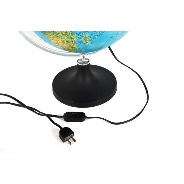 Plastic Vintage Italian Rand McNally Illuminated 12" Globe - Lights Up For Sale - Image 7 of 7