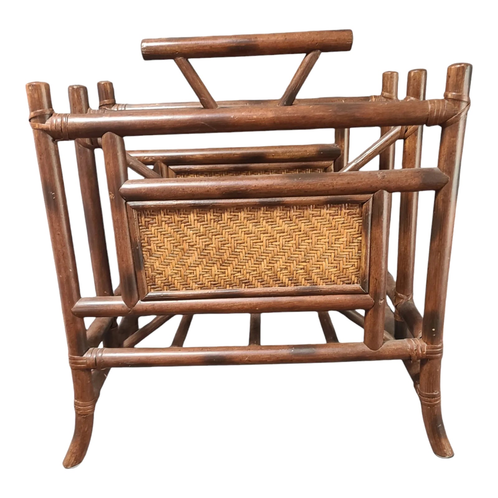 Mid 20th Century Vintage Tropical Bamboo Rattan Large Pagoda Island ...