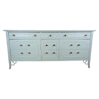 White Faux Bamboo Regency Dresser For Sale