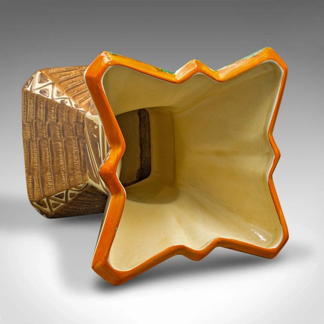 1930s Vintage Art Deco Ceramic Dried Flower Vase For Sale - Image 9 of 12