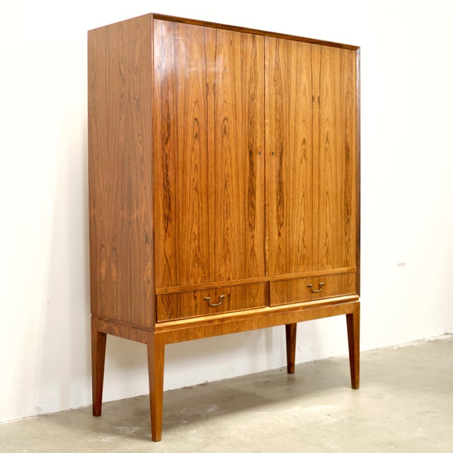 Mid-Century Modern O. Bank Larsens Møbelfabrik Cutlery Cabinet / Highboard / Tall Sideboard / Liquor Cabinet For Sale - Image 3 of 14