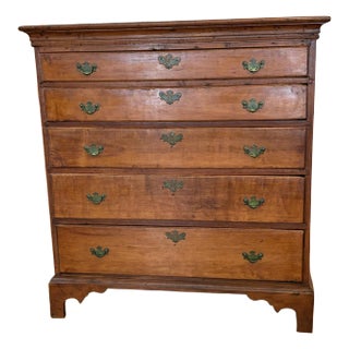 Antique Chippendale Maple 5 Drawer Dresser For Sale
