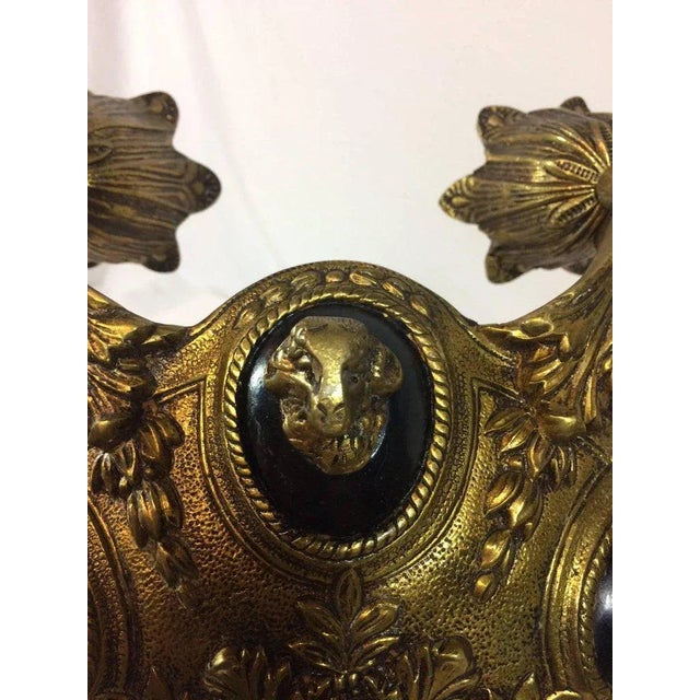 Empire Style Brass Ram's Head Chandelier For Sale In New York - Image 6 of 7