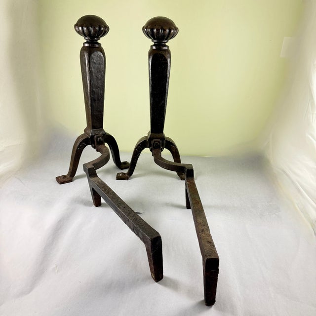Cahill Ironworks Arts & Crafts Period Andirons, Signed. For Sale In Philadelphia - Image 6 of 12
