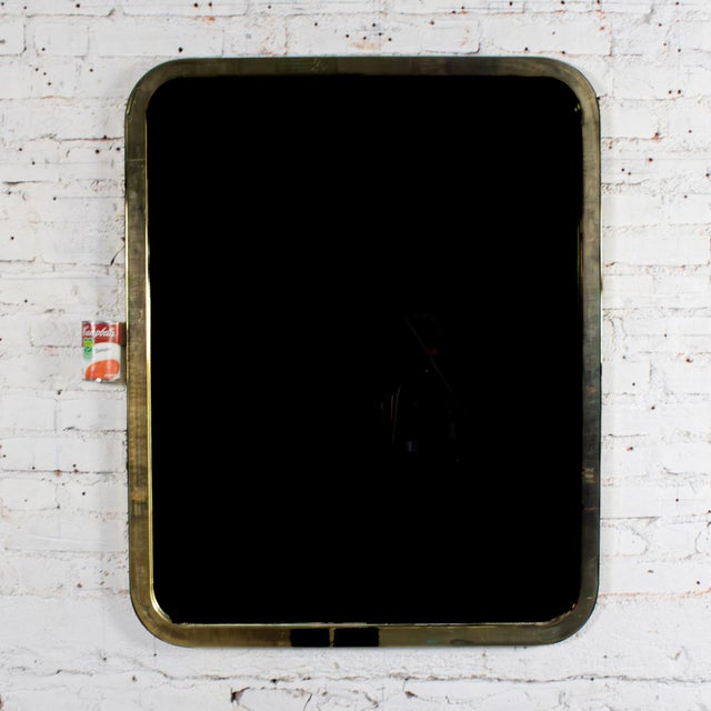 Late 20th Century Modern Wall Mirror by Milo Baughman for Thayer Coggin Brass Lamé Shape Frame For Sale - Image 18 of 18