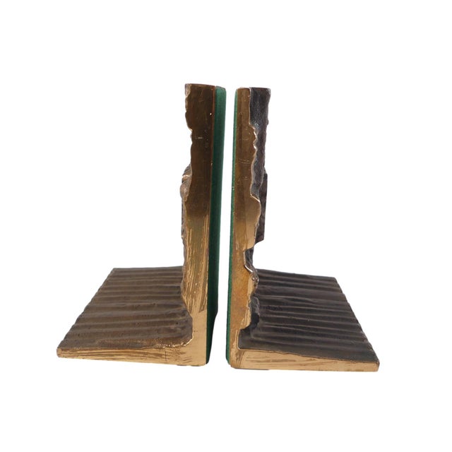 Vintage Brutalist Bronze Bookends, 1960s, Set of 2 For Sale - Image 4 of 8