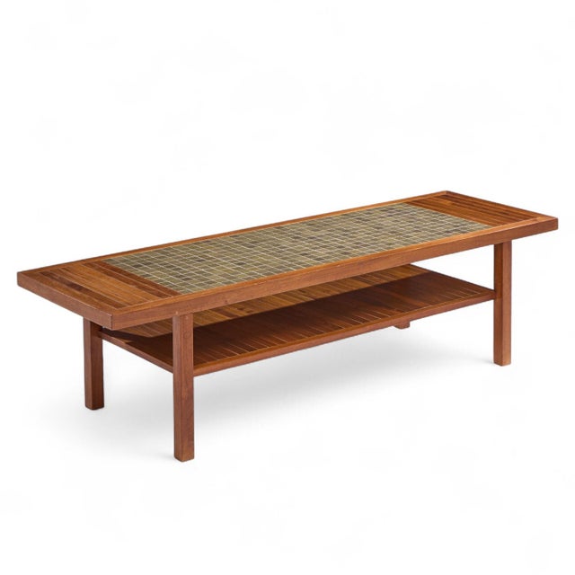Jane and Gordon Martz for Marshall Studios Walnut and Tile Coffee Table For Sale In Chicago - Image 6 of 9