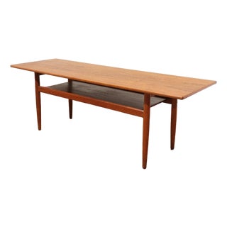 Mid Century Modern Vintage Teak Coffee Table Danish Style For Sale
