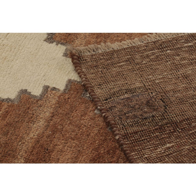 Brown Vintage Persian Gabbeh Runner Rug With Geometric Medallions - Rug & Kilim For Sale - Image 8 of 10