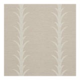 Schumacher X Celerie Kemble Acanthus Stripe Vinyl Wallpaper in Taupe For Sale